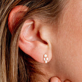 14k Rose Unique Baguette Diamond Earrings Ferkos Fine Jewelry