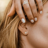 14k Rose Triangle Shaped Tapered Baguette Diamond Stud Ferkos Fine Jewelry