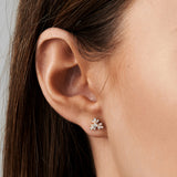 14k Rose Triangle Shaped Tapered Baguette Diamond Stud Ferkos Fine Jewelry