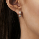 14k Rose Solid Gold Criss Cross Pave Diamond Earrings Ferkos Fine Jewelry