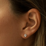 14k Rose Dainty Minimal Baguette Diamond Studs Ferkos Fine Jewelry
