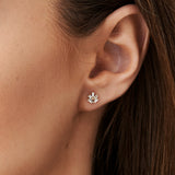 14k Rose Dainty Minimal Baguette Diamond Studs Ferkos Fine Jewelry