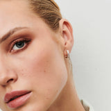 14K Rose Baguette and Round Diamond Micro Pave Earrings