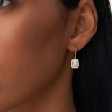 14k Rose Illusion Setting Baguette Diamond Dangling Hoop Earrings Ferkos Fine Jewelry