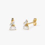 14K Marquise Diamond Cluster Studs Ferkos Fine Jewelry
