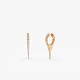 14k Small Diamond Dagger Earrings 14K Rose Gold Ferkos Fine Jewelry