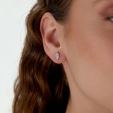 1.00 ctw 14k Classic Four Prong Marquise Shape Lab Grown Diamond Studs - Leah Ferkos Fine Jewelry