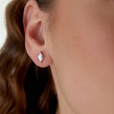 1.00 ctw 14k Classic Four Prong Marquise Shape Lab Grown Diamond Studs - Leah Ferkos Fine Jewelry