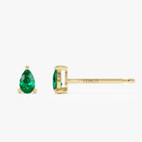14K Pear Shaped Emerald Stud Earrings Ferkos Fine Jewelry