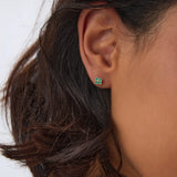 14k Emerald Clover Beaded Studs Ferkos Fine Jewelry