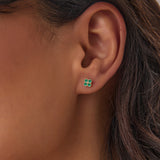 14k Emerald Clover Beaded Studs Ferkos Fine Jewelry