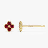 14k Ruby Clover Beaded Studs Ferkos Fine Jewelry