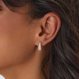 14K Gold Teardrop Diamond Hoop Earrings Ferkos Fine Jewelry