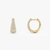 14K Gold Teardrop Diamond Hoop Earrings Ferkos Fine Jewelry