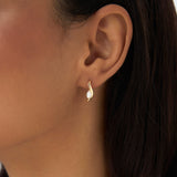 0.60 ctw 14k Marquise Shapes Lab Grown Swivel J Hoops - Emery Ferkos Fine Jewelry