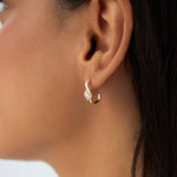 0.60 ctw 14k Marquise Shapes Lab Grown Swivel J Hoops - Emery Ferkos Fine Jewelry