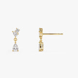 1.05 ctw 14k Petite Dangling Lab Grown Diamond Studs - Athena Ferkos Fine Jewelry