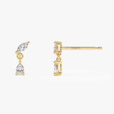 0.50 ctw 14k Mixed Match Dangling Lab Grown Diamond Studs - Kinsley Ferkos Fine Jewelry