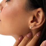 14k Moden X Design Diamond Studs Ferkos Fine Jewelry