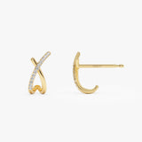 14k Moden X Design Diamond Studs Ferkos Fine Jewelry