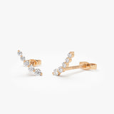 14k Diamond Crawler Studs 14k Rose Gold Ferkos Fine Jewelry