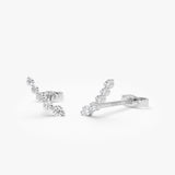 14k Diamond Crawler Studs 14k White Gold Ferkos Fine Jewelry