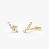 14k Diamond Crawler Studs 14k Gold Ferkos Fine Jewelry