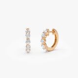 14k Shared Prong Diamond Hoops Ferkos Fine Jewelry