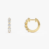 14k Shared Prong Diamond Hoops Ferkos Fine Jewelry