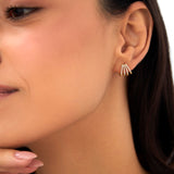 14k Multi Huggie Diamond Earrings Ferkos Fine Jewelry