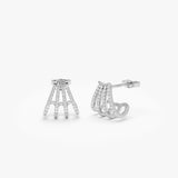 14k Multi Huggie Diamond Earrings 14k White Gold Ferkos Fine Jewelry