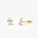 14k Marquise Shaped Diamond Mini Ear Climber 14k Gold Ferkos Fine Jewelry