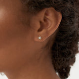 14K Floral Design Diamond Cluster Stud Earrings Ferkos Fine Jewelry