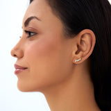 14k Graduating Diamond Ear Climber Studs Ferkos Fine Jewelry