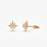 14k Northstar Diamond Studs 14k Rose Gold Ferkos Fine Jewelry