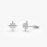 14k Northstar Diamond Studs 14k White Gold Ferkos Fine Jewelry