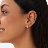 14k Double Mini Diamond Hoop Earrings Ferkos Fine Jewelry