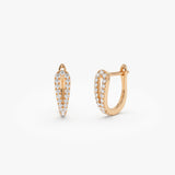 14k Double Mini Diamond Hoop Earrings 14k Rose Gold Ferkos Fine Jewelry