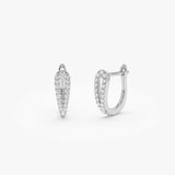 14k Double Mini Diamond Hoop Earrings 14k White Gold Ferkos Fine Jewelry