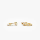 14k Double Mini Diamond Hoop Earrings Ferkos Fine Jewelry
