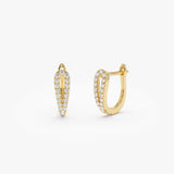 14k Double Mini Diamond Hoop Earrings 14k Gold Ferkos Fine Jewelry