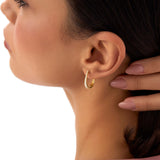 14k Graduating Statement Diamond Hoop Earrings Ferkos Fine Jewelry