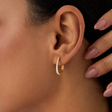 14k Graduating Statement Diamond Hoop Earrings Ferkos Fine Jewelry