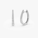 14k Graduating Statement Diamond Hoop Earrings 14k White Gold Ferkos Fine Jewelry