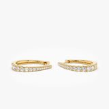 14k Graduating Statement Diamond Hoop Earrings Ferkos Fine Jewelry