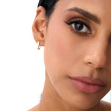 14k Channel Settinng Baguette Diamond Unique Hoops Ferkos Fine Jewelry