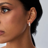 14k Channel Settinng Baguette Diamond Unique Hoops Ferkos Fine Jewelry