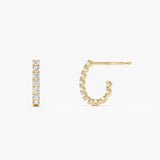 14k Inside Out J Hoop Diamond Earrings Ferkos Fine Jewelry