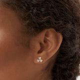 14K Pave Clover Diamond Earrings Ferkos Fine Jewelry