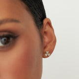 14K Pave Clover Diamond Earrings Ferkos Fine Jewelry